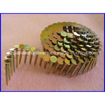 Hot Sale Yellow Galvanized Coiled Coil Roofing Nail